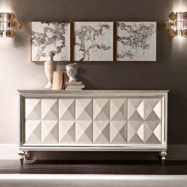 Italian Diamond Design Mother of Pearl Sideboard Italian Diamond Design Mother of Pearl Sideboard