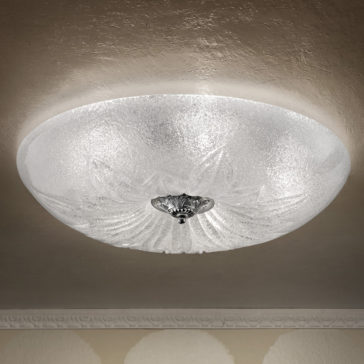 Italian Handmade Clear Glass Circular Ceiling Light Italian Handmade Clear Glass Circular Ceiling Light