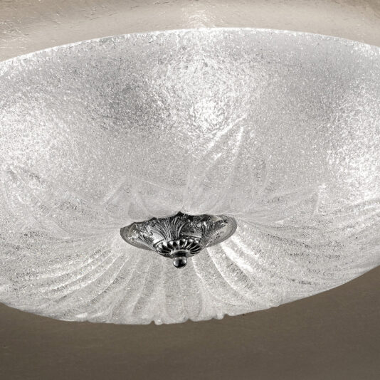 Italian Handmade Clear Glass Circular Ceiling Light