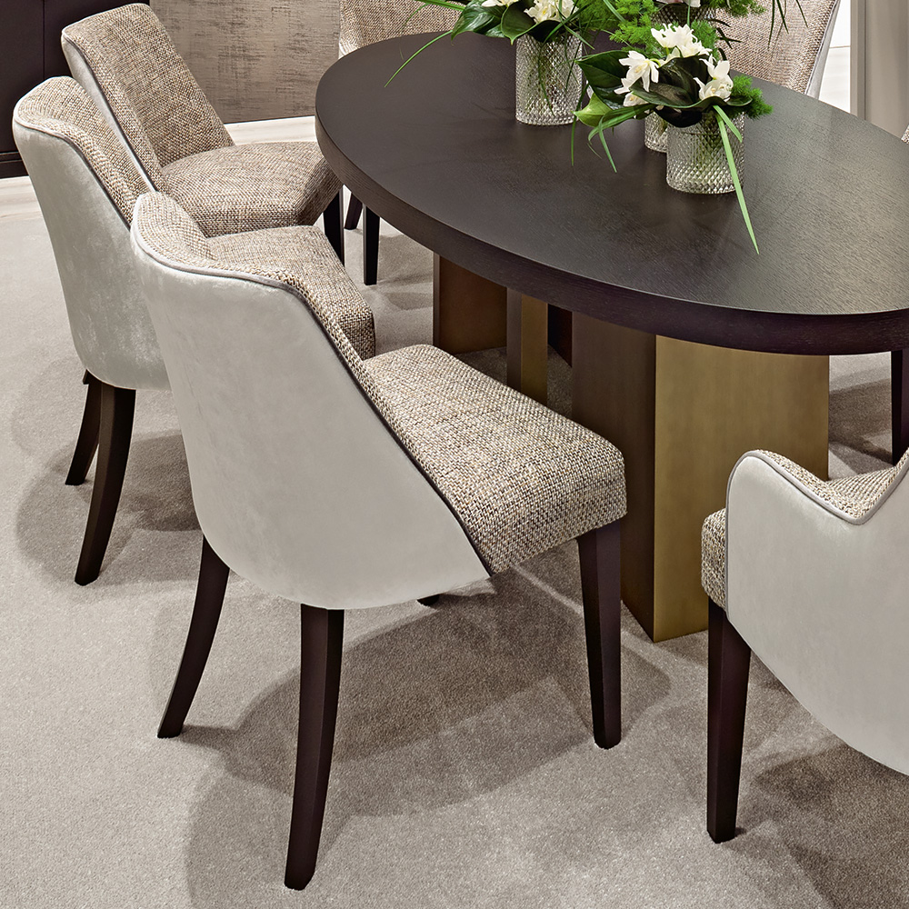 Italian High End Contemporary Oval Dining Set