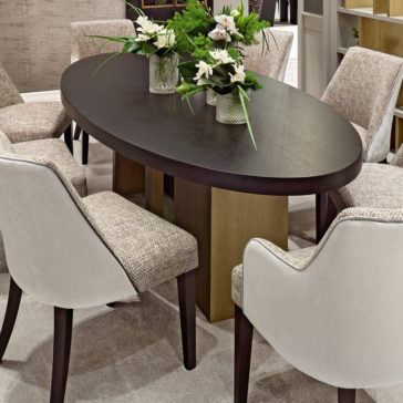 Italian High End Contemporary Oval Dining Set Italian High End Contemporary Oval Dining Table