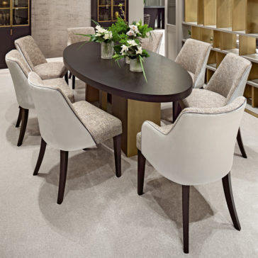 Italian High End Contemporary Oval Dining Table Italian High End Contemporary Oval Dining Set