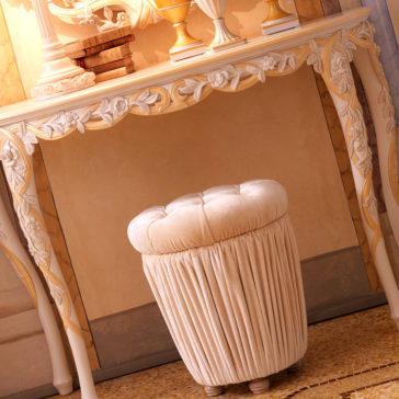 Designer Italian Ivory and Gold Console Table Italian Ivory and Gold Console Table and Mirror Set