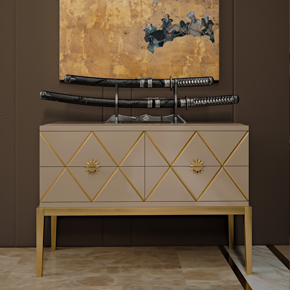 Italian Lacquered Art Deco Inspired Chest of Drawers