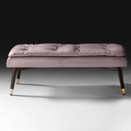 Leather Button Upholstered Bench
