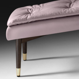 Leather Button Upholstered Bench
