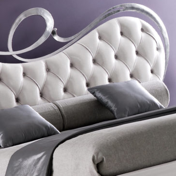 Italian Leather Button Upholstered Swirl Bed Italian Leather Button Upholstered Swirl Bed