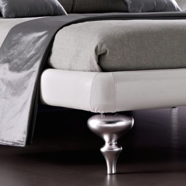 Italian Leather Button Upholstered Swirl Bed Italian Leather Button Upholstered Swirl Bed