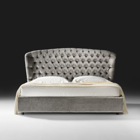 Designer Velvet Button Upholstered Luxury Bed