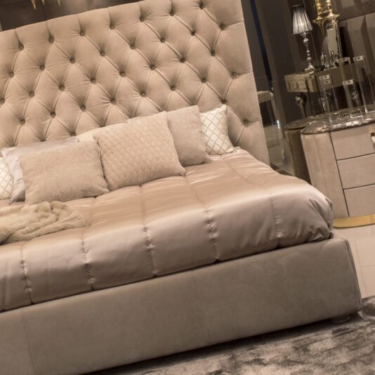 Italian Luxury Nubuck Leather Bed