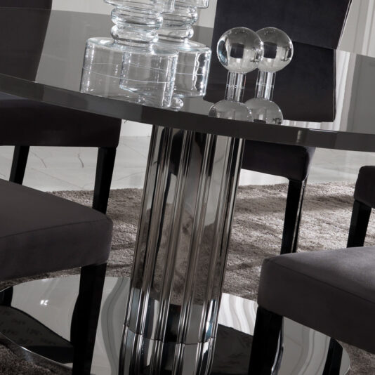 Italian Modern Designer Chrome Round Dining Table Italian Modern Designer Chrome Round Dining Table Set