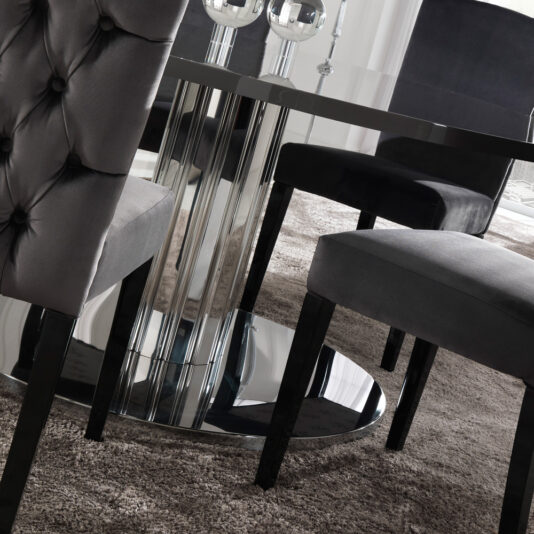 Italian Modern Designer Chrome Round Dining Table Italian Modern Designer Chrome Round Dining Table Set