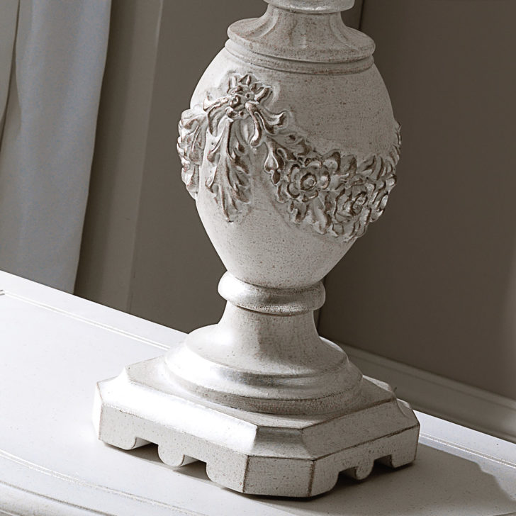 Italian Ornate Carved Large Pleated Shade Table Lamp