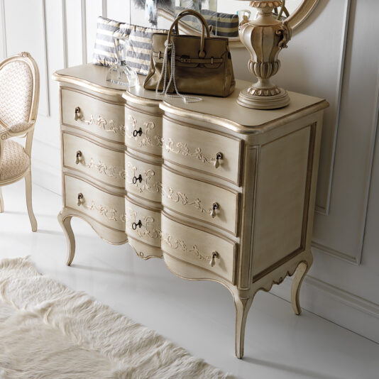 Italian Ornate Chest of Drawers and Mirror Set Italian Ornate Chest of Drawers and Mirror Set