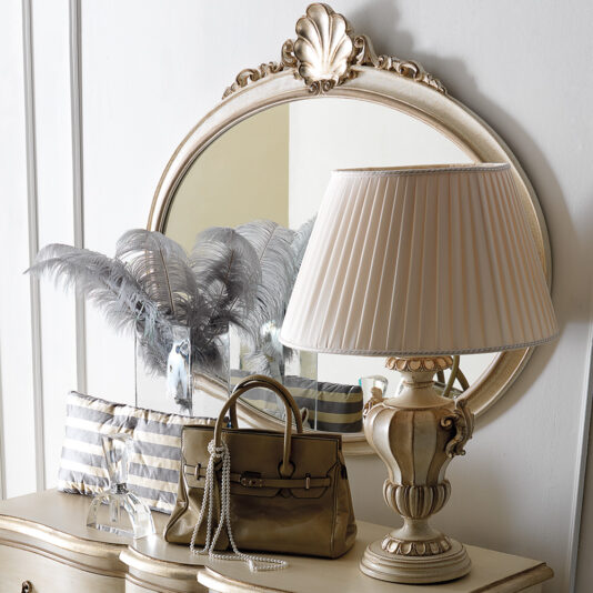 Italian Ornate Chest of Drawers and Mirror Set Ornate Designer Italian Oval Mirror