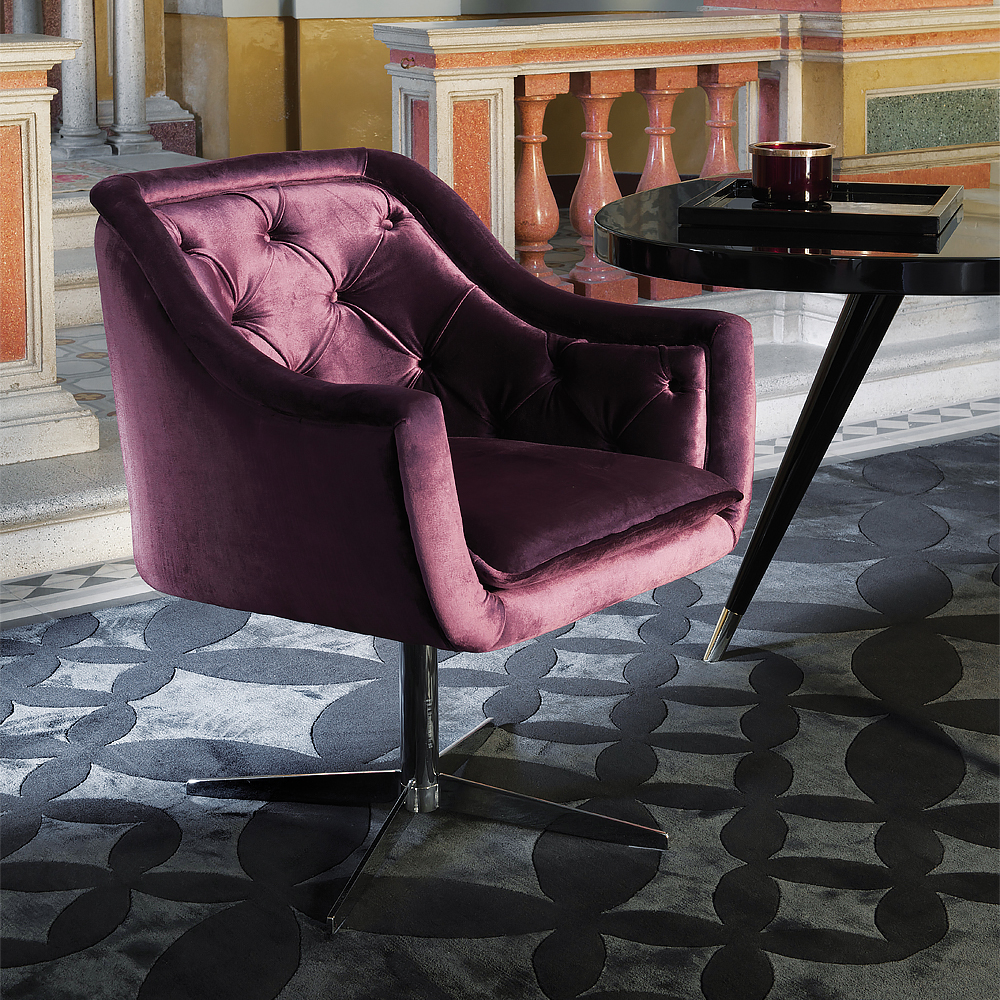 Italian Button Upholstered Velvet Dining Chair