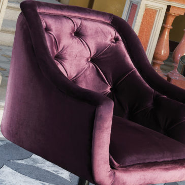 Italian Button Upholstered Velvet Dining Chair