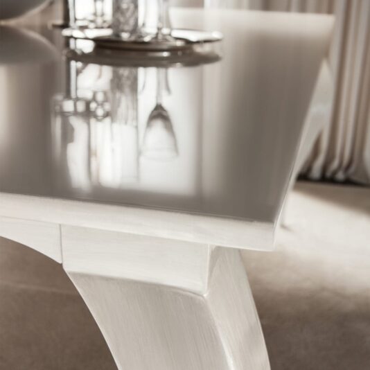 Italian Rectangular Dining Set In A Mother Of Pearl Finish