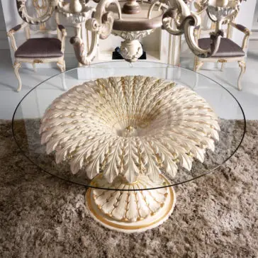 Italian Reproduction Rococo Round Glass Classic Dining Table Italian Reproduction Rococo Round Glass Classic Dining Table