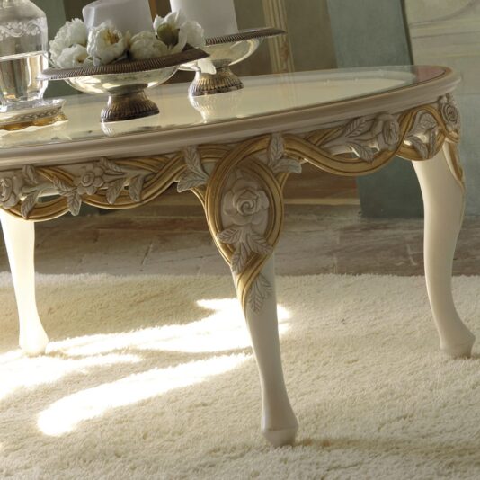 Italian Rose And Ribbon Oval Coffee Table Italian Rose And Ribbon Oval Coffee Table