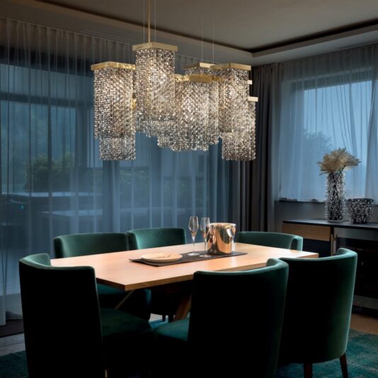 Italian Smoky Crystal Brass Contemporary Chandelier Italian Smoky Swarovski Crystal Brass Contemporary Chandelier