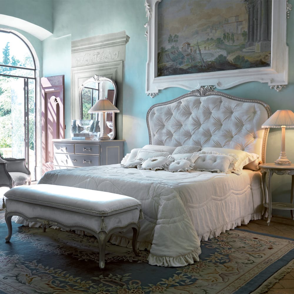 Italian White Luxury Reproduction Bed