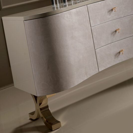 Lacquered Nubuck Shaped Luxury Sideboard With Drawers Lacquered Nubuck Shaped Luxury Sideboard With Drawers