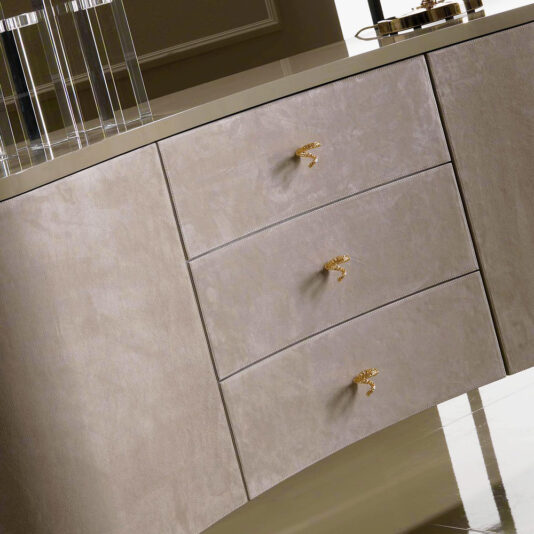 Lacquered Nubuck Shaped Luxury Sideboard With Drawers Lacquered Nubuck Shaped Luxury Sideboard With Drawers