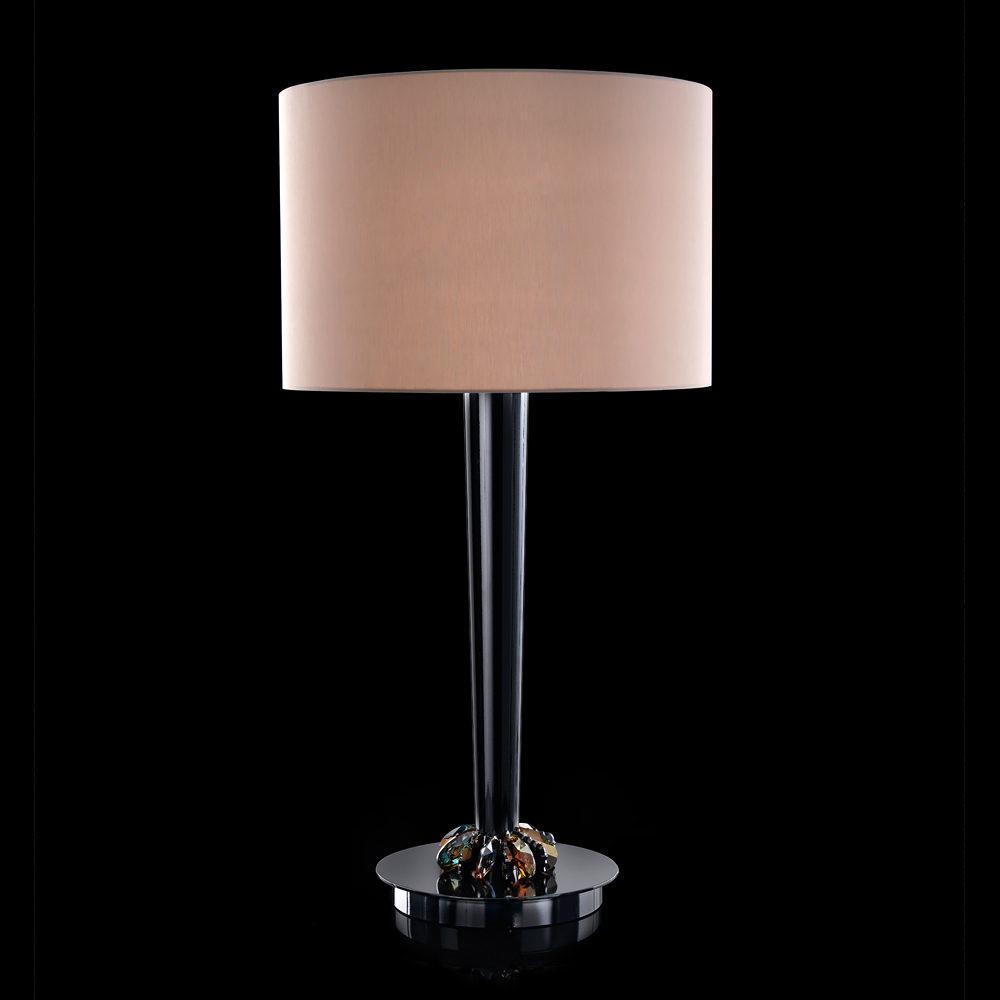 Large Black Contemporary Crystal Table Lamp