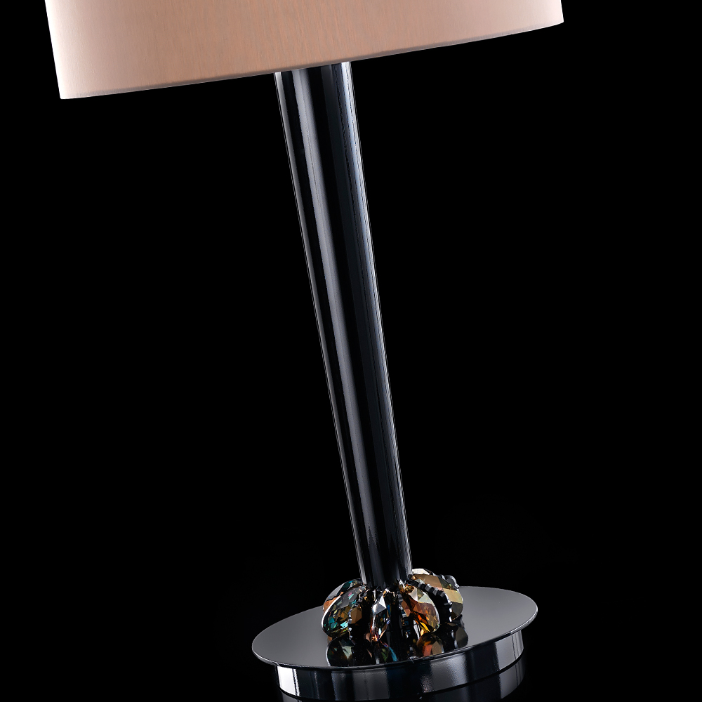 Large Black Contemporary Crystal Table Lamp