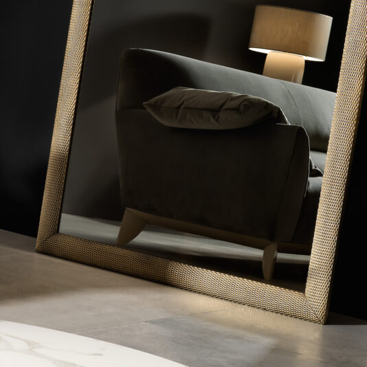 Large Contemporary Brass Mirror