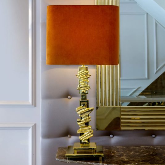 Large Contemporary Designer Brass Table Lamp