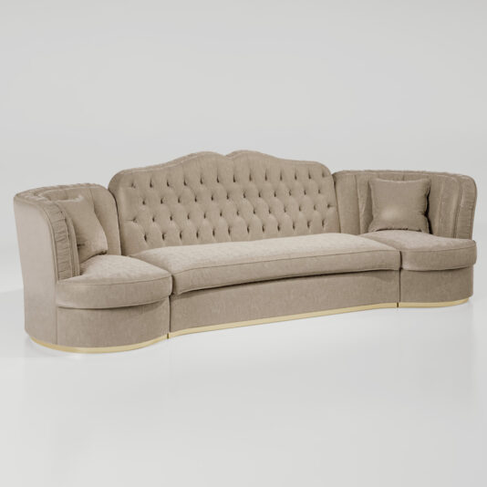 Large Designer Art Deco Style Button Upholstered Sofa Large Designer Art Deco Style Button Upholstered Sofa
