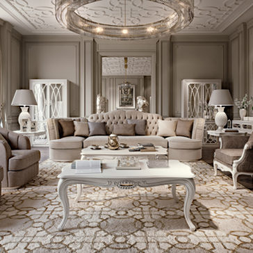 Luxury Designer Italian Coffee Table Large Designer Art Deco Style Button Upholstered Sofa