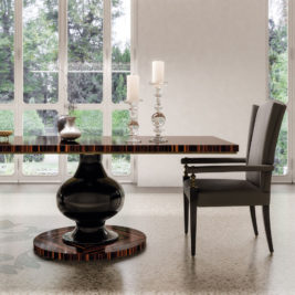 Large Designer Italian Ebony Veneered Dining Table