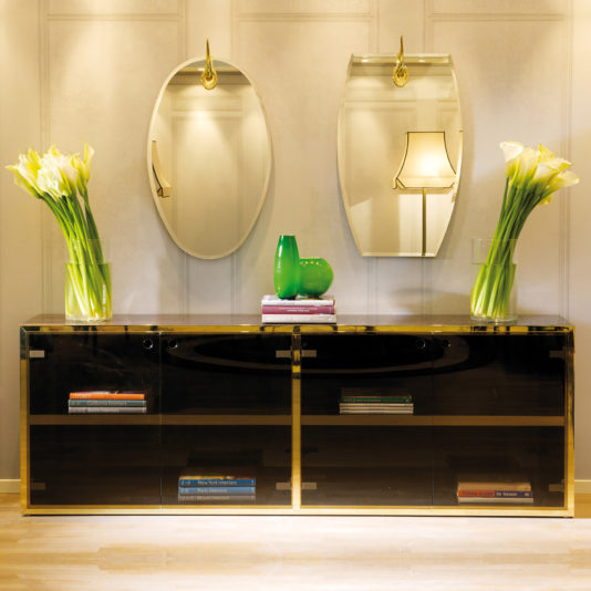 Large Italian Designer Brass Cabinet