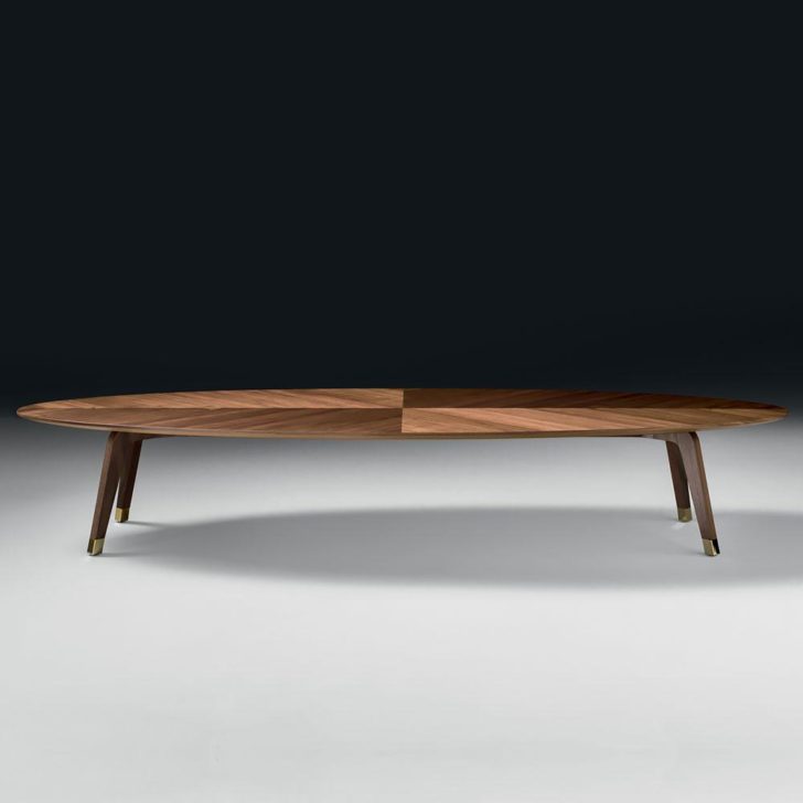 Large Designer Walnut Oval Coffee Table, Large Oval Coffee Table Uk