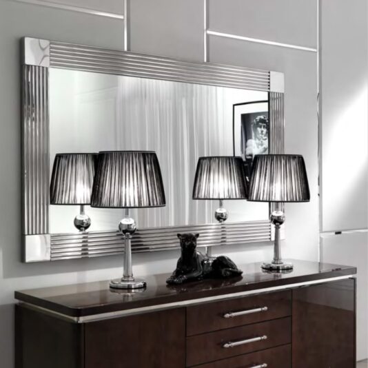 Large Italian Exclusive Designer Stainless Steel Mirror