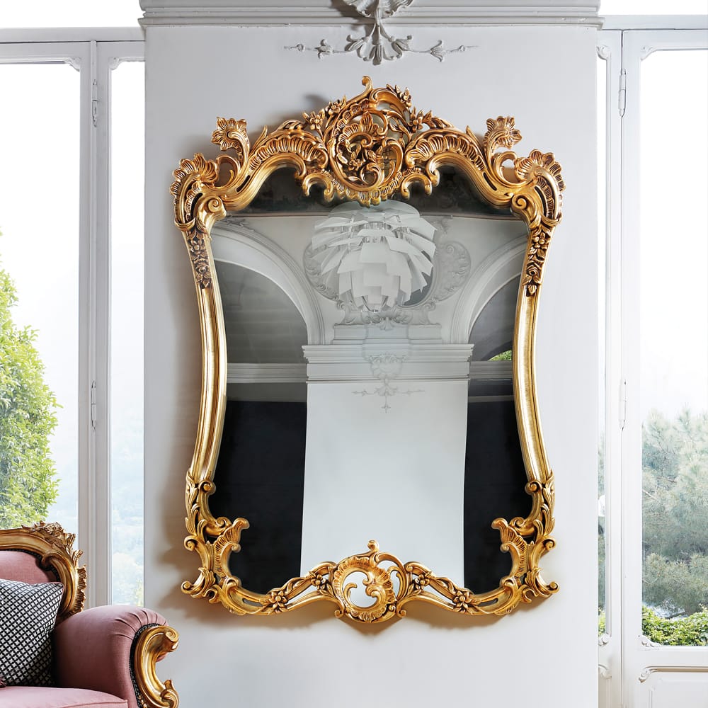 Large Italian Gold Rococo Dressing Mirror