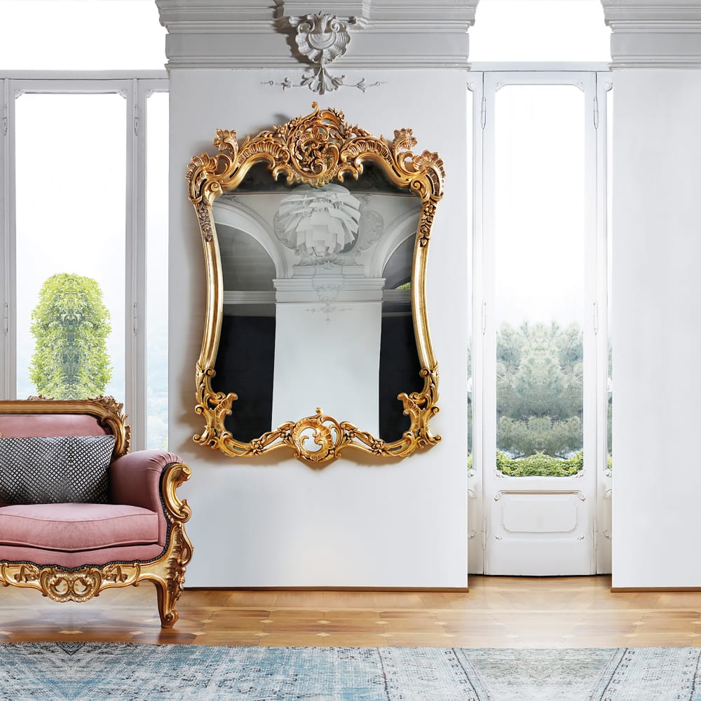 Large Italian Gold Rococo Dressing Mirror