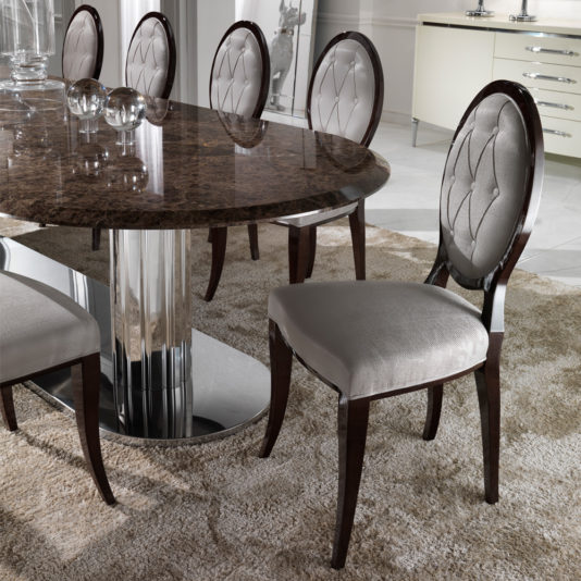 Elegant Oval Button Upholstered Dining Chair
