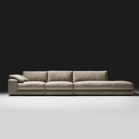 Large Linen Modular Chaise Sofa