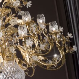Large Luxury Italian Crystal Florentine Style Chandelier