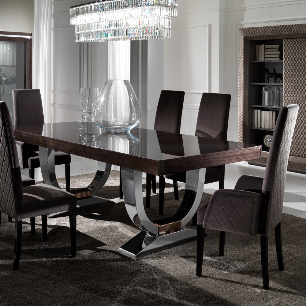 Large Modern Italian Veneered Extendable Dining Table
