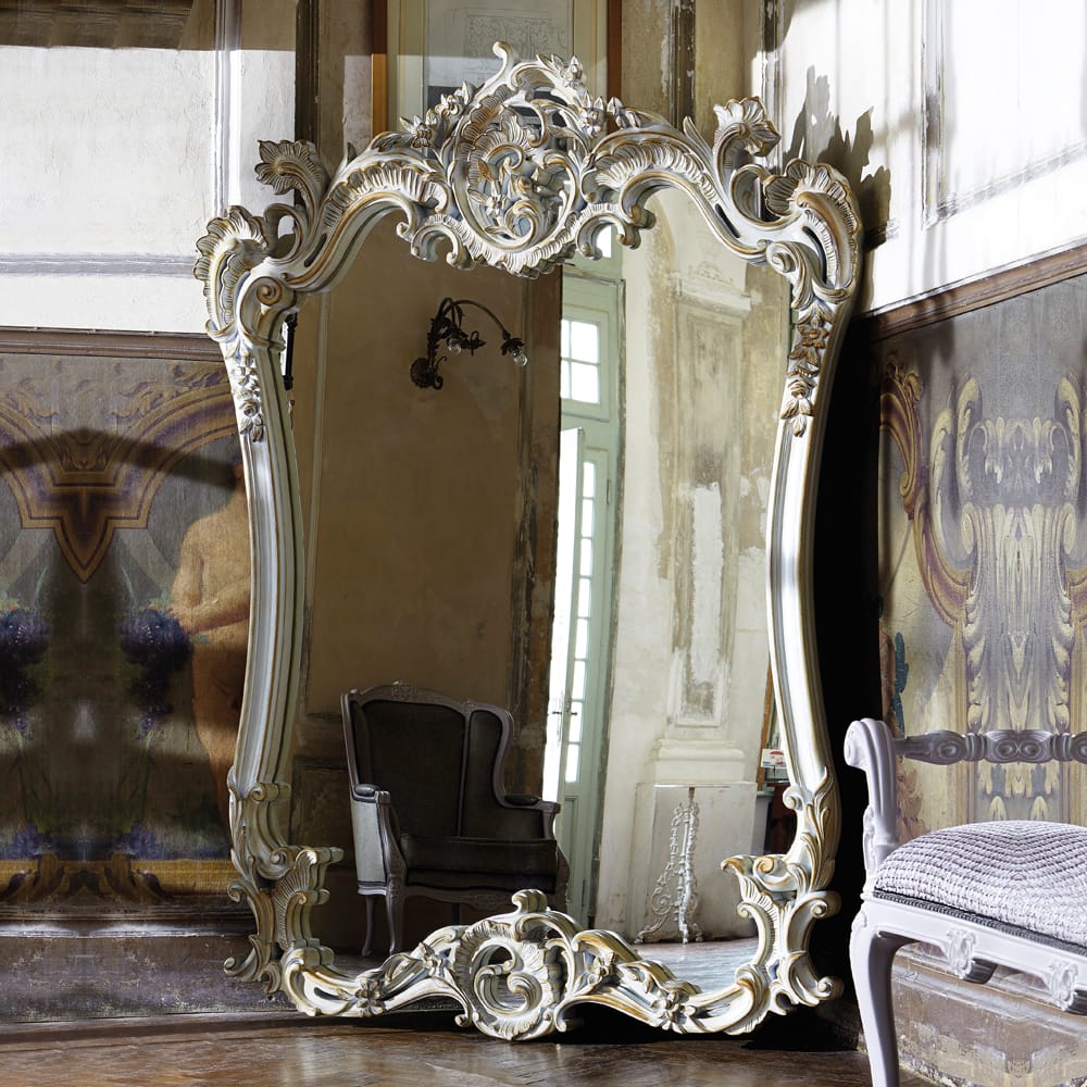 Large Mirror, Ornate Italian Rococo Dressing Mirror