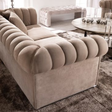 Large Padded Nubuck leather Italian sofa