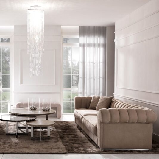 Large Padded Nubuck leather Italian sofa