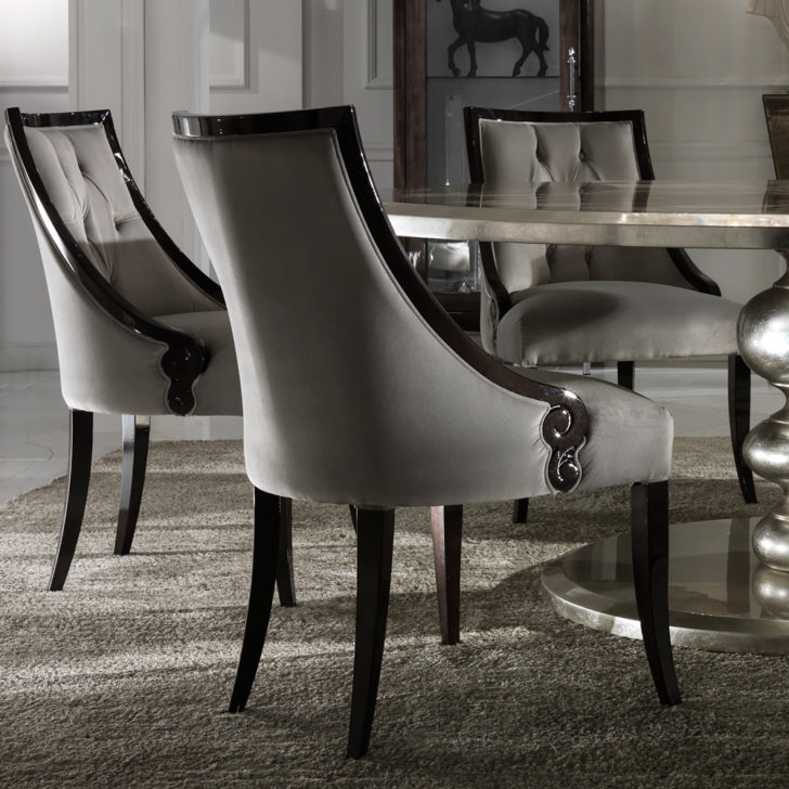Elegant Dining Chair with Scroll Detail - Juliettes Interiors