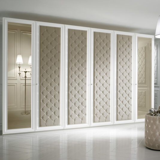 Large Button Upholstered Fitted Wardrobe