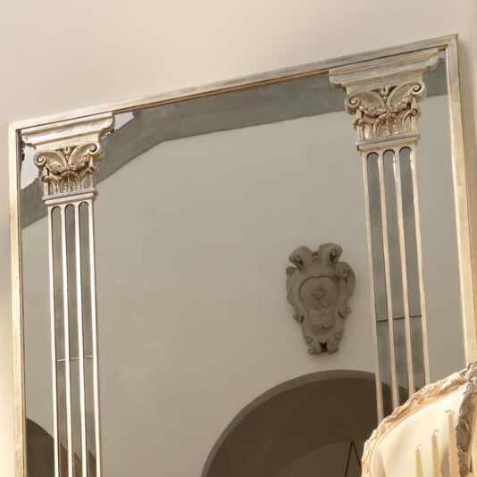 Large Italian Antique Finish Gold Floor Mirror